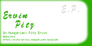 ervin pitz business card